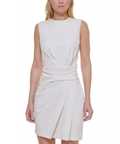 Women's X-Fit Asymmetric Pleated Sleeveless Sheath Dress Ivory/Cream $44.48 Dresses