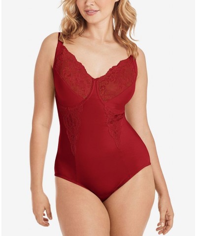 Women's Firm Control Embellished Unlined Shaping Bodysuit1456 Vintage Car Red $28.44 Shapewear