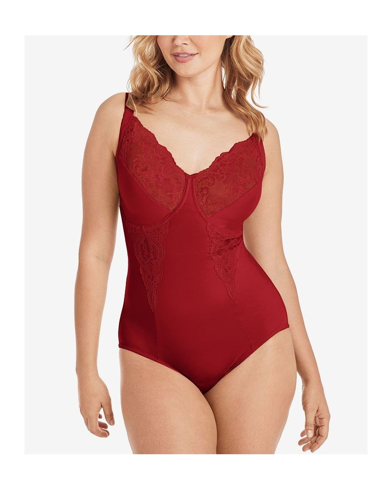 Women's Firm Control Embellished Unlined Shaping Bodysuit1456 Vintage Car Red $28.44 Shapewear