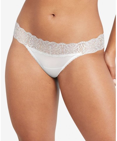 Sexy Must Have Sheer Lace Thong Underwear DMESLT White/Silver $8.91 Panty