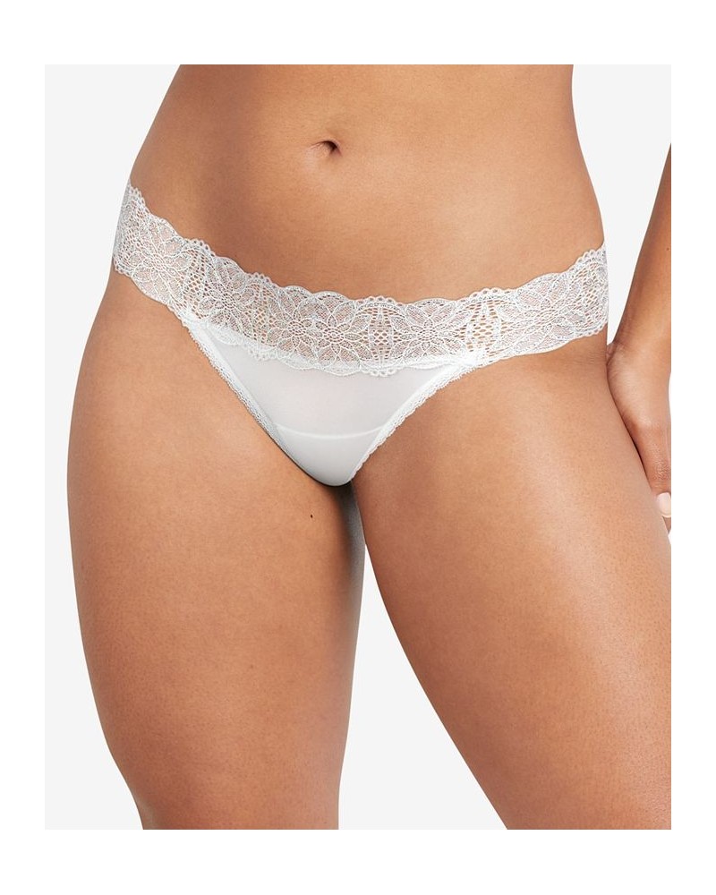 Sexy Must Have Sheer Lace Thong Underwear DMESLT White/Silver $8.91 Panty