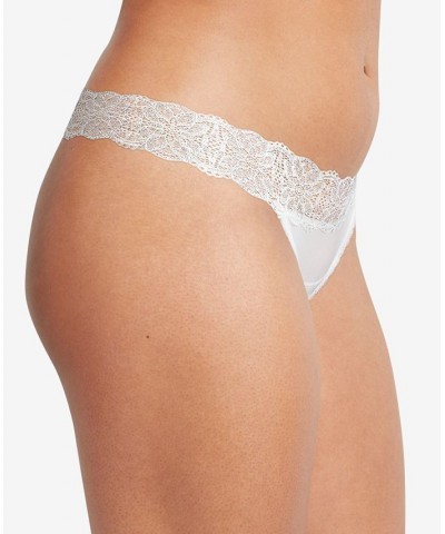 Sexy Must Have Sheer Lace Thong Underwear DMESLT White/Silver $8.91 Panty