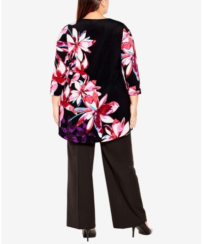 Plus Size Harriet Placement Tunic Linear Floral $33.18 Tops