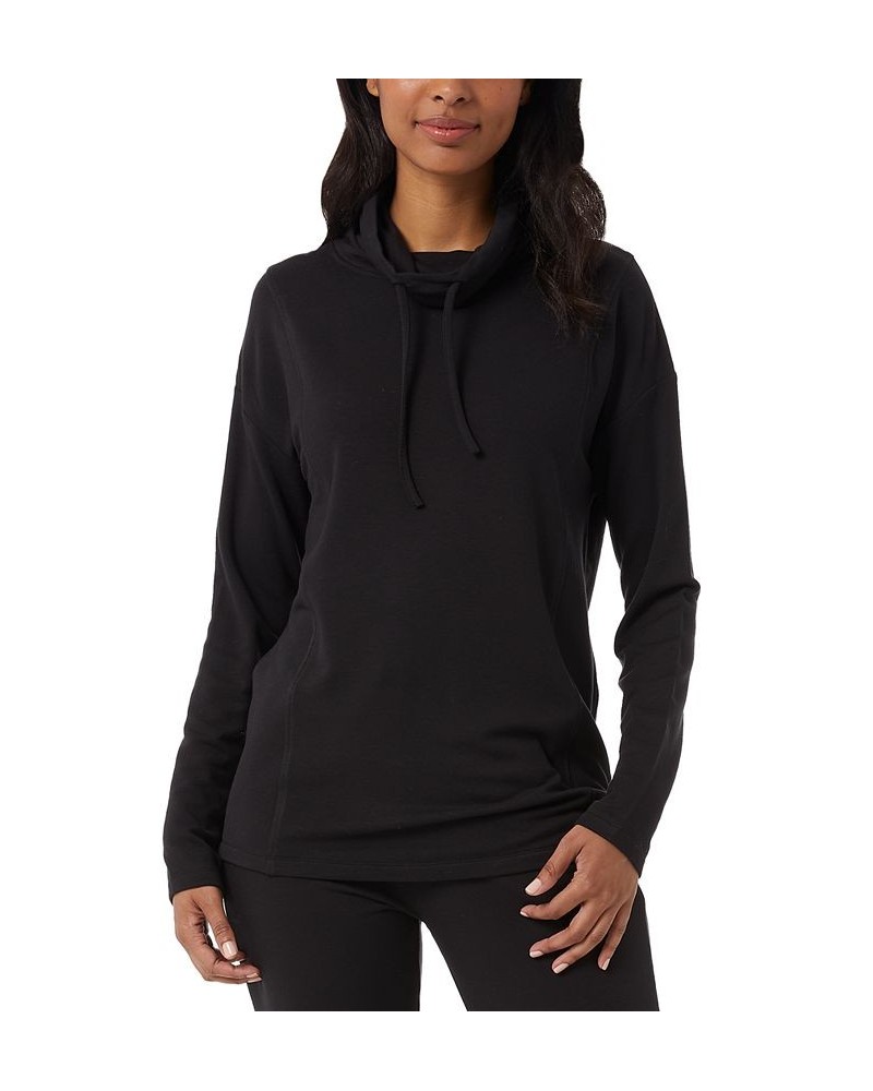 Women's Soft & Cozy Cowlneck Top Black $13.13 Tops