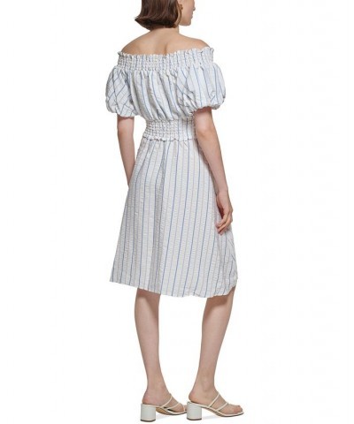 Striped Off-The-Shoulder Dress Regatta Cream $74.50 Dresses