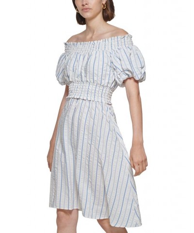 Striped Off-The-Shoulder Dress Regatta Cream $74.50 Dresses