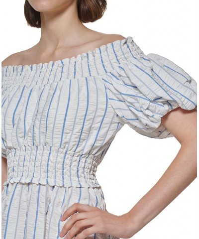 Striped Off-The-Shoulder Dress Regatta Cream $74.50 Dresses