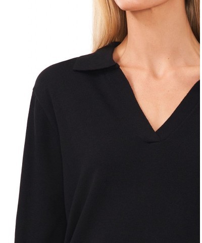 Women's Polo V-Neck Sweater Classic Navy $17.15 Sweaters