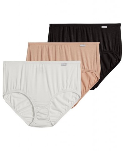 Elance Supersoft 3 Pack Cotton Brief Underwear 2073 Black $14.15 Panty