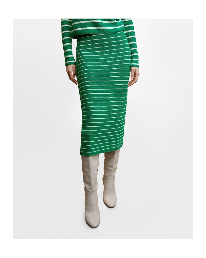 Women's Striped Knitted Skirt Green $29.40 Skirts