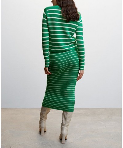 Women's Striped Knitted Skirt Green $29.40 Skirts