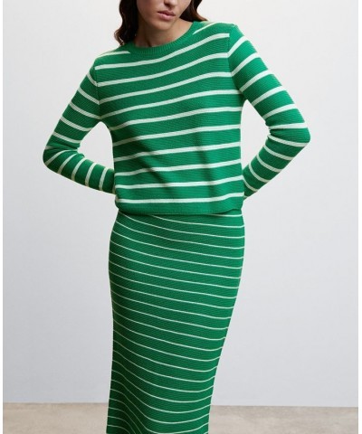 Women's Striped Knitted Skirt Green $29.40 Skirts