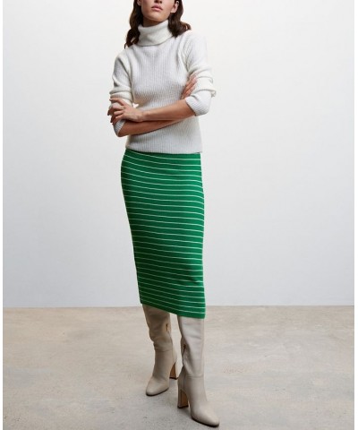 Women's Striped Knitted Skirt Green $29.40 Skirts