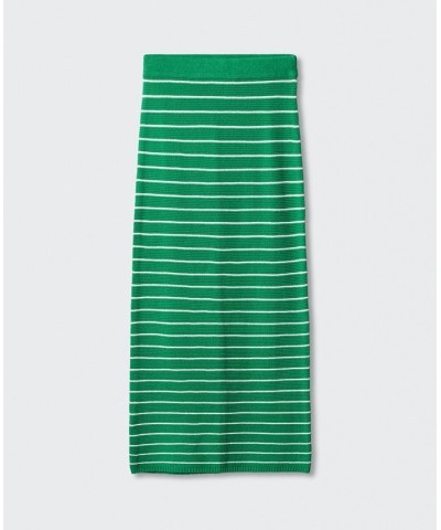 Women's Striped Knitted Skirt Green $29.40 Skirts