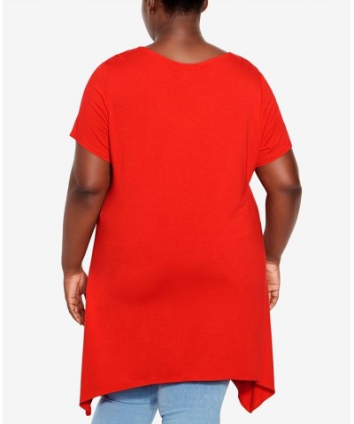 Plus Size Anya Tunic Top Red $30.60 Tops