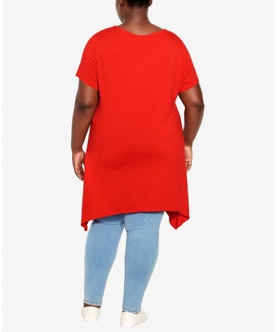 Plus Size Anya Tunic Top Red $30.60 Tops