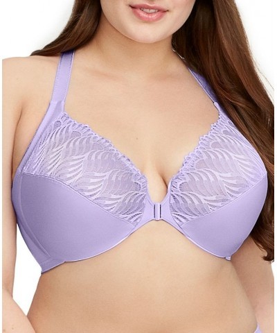 Plus Size Full Figure Wonderwire Front Closure T-back Bra Soft Lilac $27.56 Bras