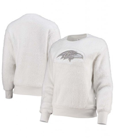 Women's White Baltimore Ravens Milestone Tracker Pullover Sweatshirt White $36.80 Sweatshirts