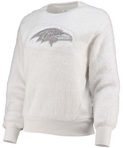 Women's White Baltimore Ravens Milestone Tracker Pullover Sweatshirt White $36.80 Sweatshirts