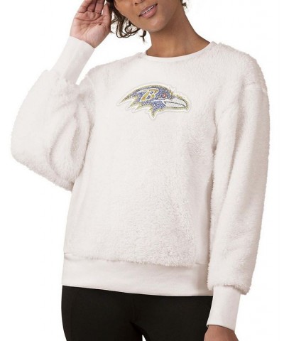 Women's White Baltimore Ravens Milestone Tracker Pullover Sweatshirt White $36.80 Sweatshirts