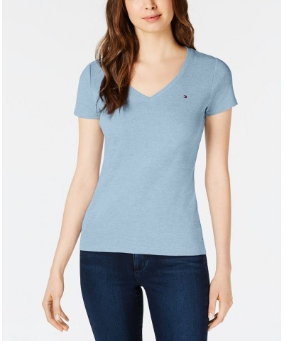 Women's V-Neck T-Shirt Blue Sky $19.32 Tops
