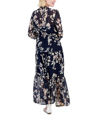 Petite Tiered Maxi Dress Navy Floral $19.29 Dresses