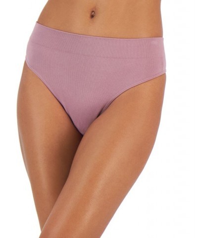 Women's Seamless Ribbed Hi-Cut Thong Antique Rose $8.00 Panty