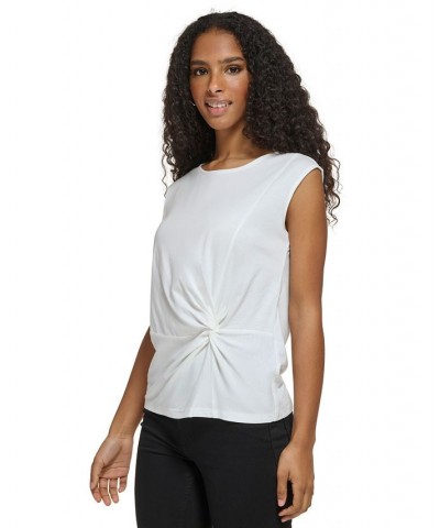 Women's Twist-Front Sleeveless Top White $34.51 Tops