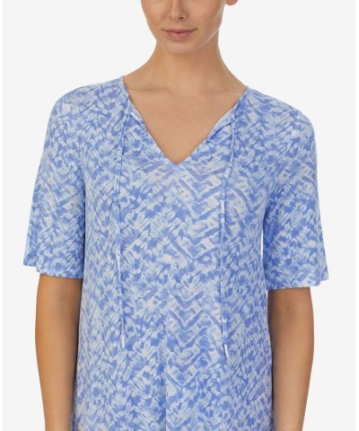 Women's Short Sleeve Sleepshirt Blue $15.54 Sleepwear