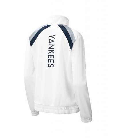 Women's White New York Yankees Red Flag Full-Zip Track Jacket White $39.10 Jackets