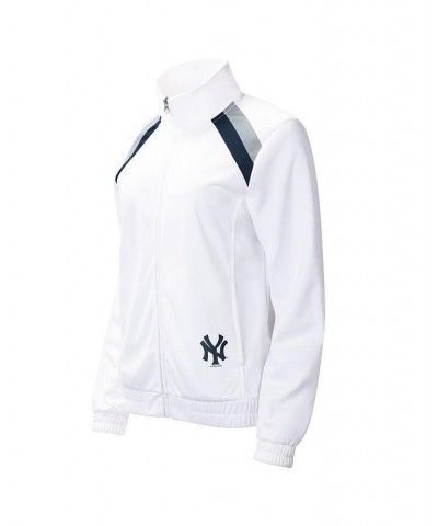 Women's White New York Yankees Red Flag Full-Zip Track Jacket White $39.10 Jackets