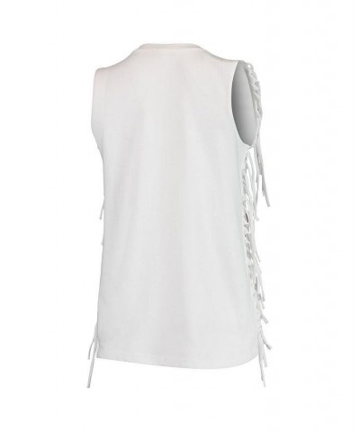 Women's White Cleveland Cavaliers Fringe Tank Top White $19.94 Tops