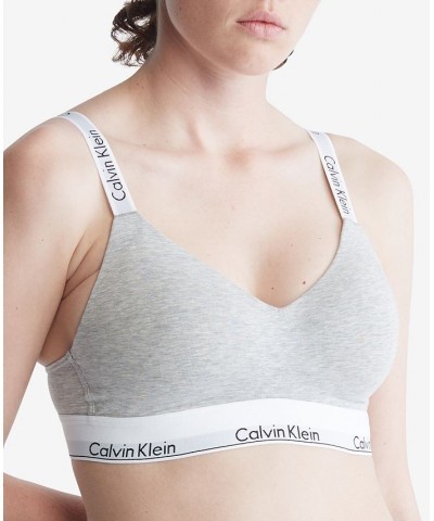 Women's Modern Lightly Lined Bralette QF7059 Gray $20.30 Bras