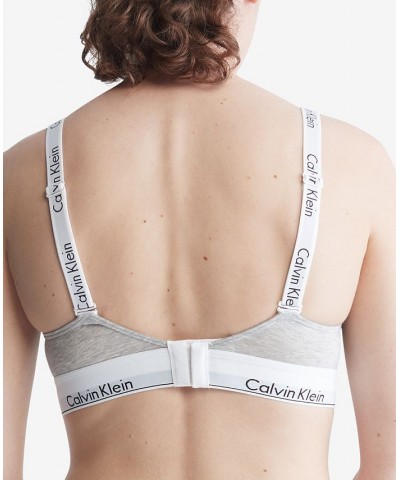 Women's Modern Lightly Lined Bralette QF7059 Gray $20.30 Bras