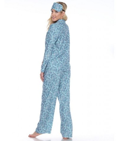 3-Piece Cozy Pajama Set Mint Paisley $21.32 Sleepwear