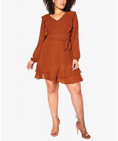 Trendy Plus Size Pretty Ruffle Dress Ginger $54.18 Dresses