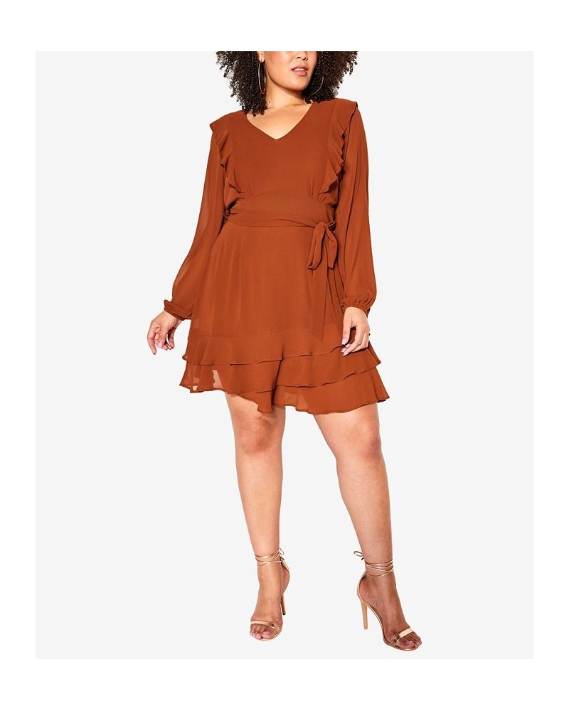 Trendy Plus Size Pretty Ruffle Dress Ginger $54.18 Dresses