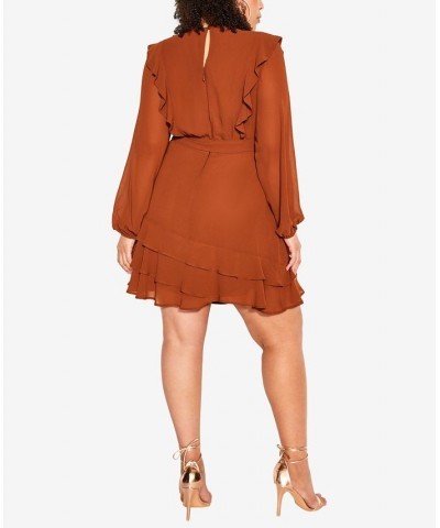 Trendy Plus Size Pretty Ruffle Dress Ginger $54.18 Dresses