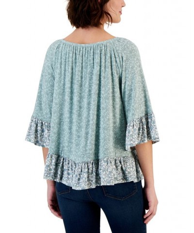 Women's Printed On Off Knit Top Gray $12.20 Tops