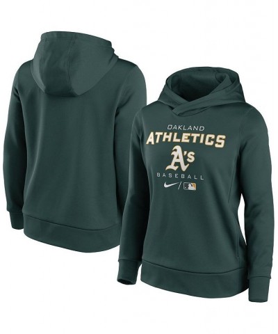 Women's Green Oakland Athletics Authentic Collection Pullover Hoodie Green $45.89 Sweatshirts