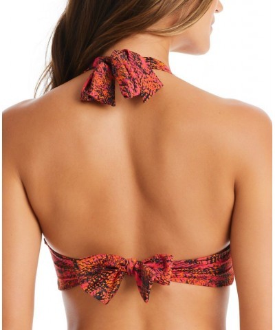 Women's Viper Snakeskin-Print Halter-Style Bikini Top Ruby $32.48 Swimsuits