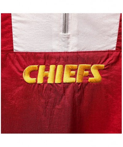 Women's Red Kansas City Chiefs Half-Zip Windbreaker Hoodie Red $45.60 Sweatshirts