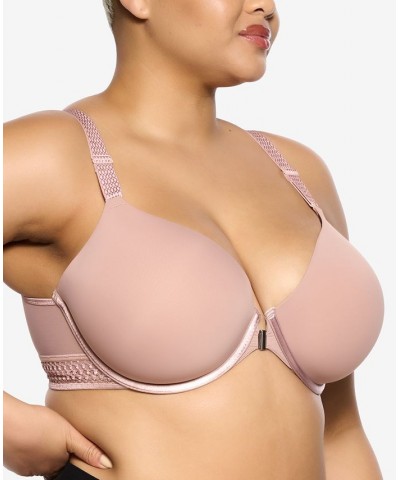 Women's Body Soft Smoothing Front Close T-Shirt Bra Brown $17.66 Bras