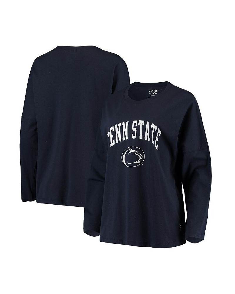 Women's Navy Penn State Nittany Lions Clothesline Oversized Long Sleeve T-shirt Navy $21.00 Tops