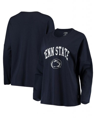 Women's Navy Penn State Nittany Lions Clothesline Oversized Long Sleeve T-shirt Navy $21.00 Tops