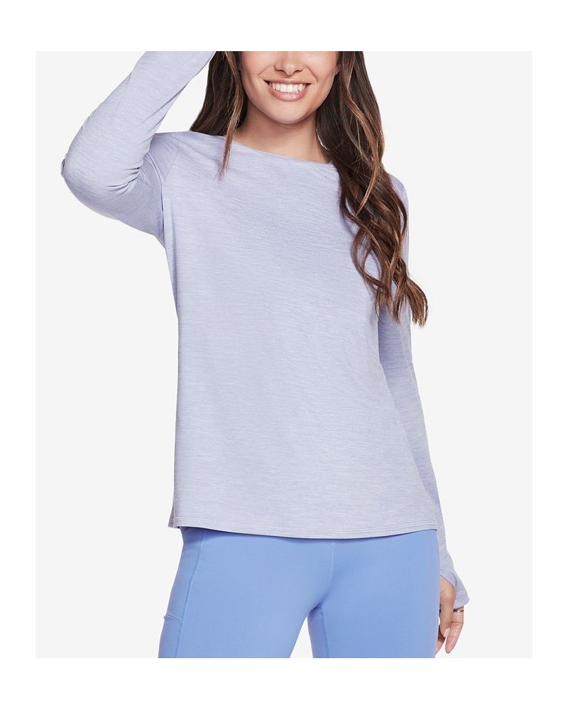 Women's GODRI Swift Long-Sleeve T-Shirt Purple $16.88 Tops