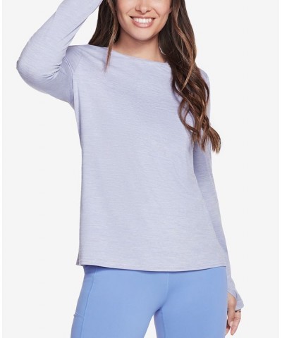 Women's GODRI Swift Long-Sleeve T-Shirt Purple $16.88 Tops