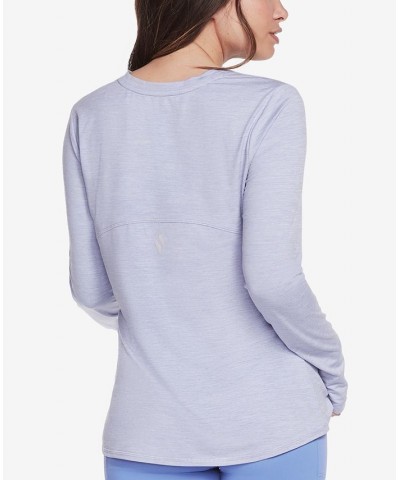 Women's GODRI Swift Long-Sleeve T-Shirt Purple $16.88 Tops