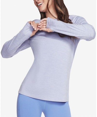 Women's GODRI Swift Long-Sleeve T-Shirt Purple $16.88 Tops