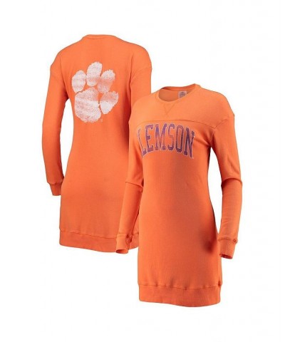 Women's Orange Clemson Tigers 2-Hit Sweatshirt Dress Orange $33.79 Dresses